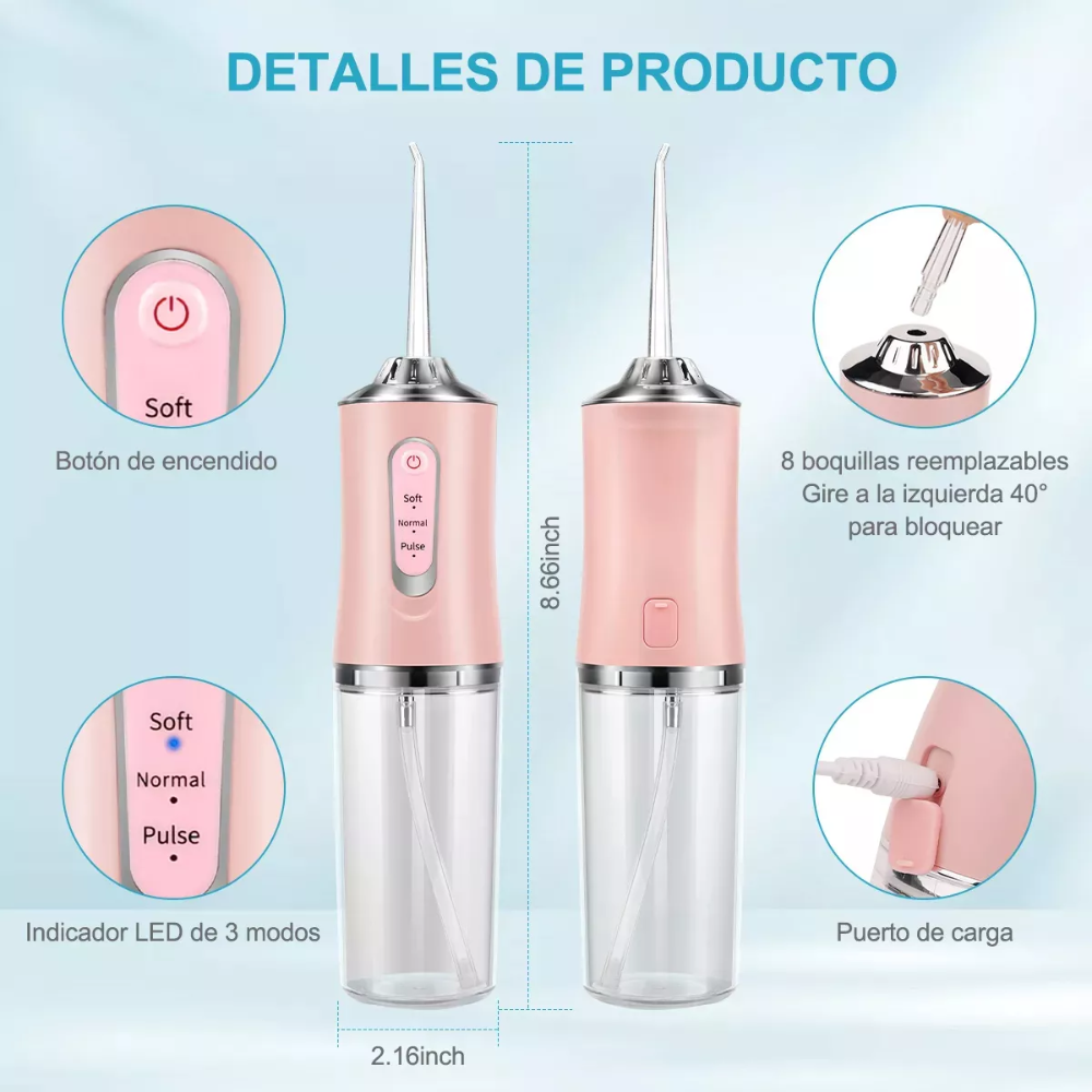 Irrigador Bucal Recargable — Limpieza Profunda Tipo Dental en Casa