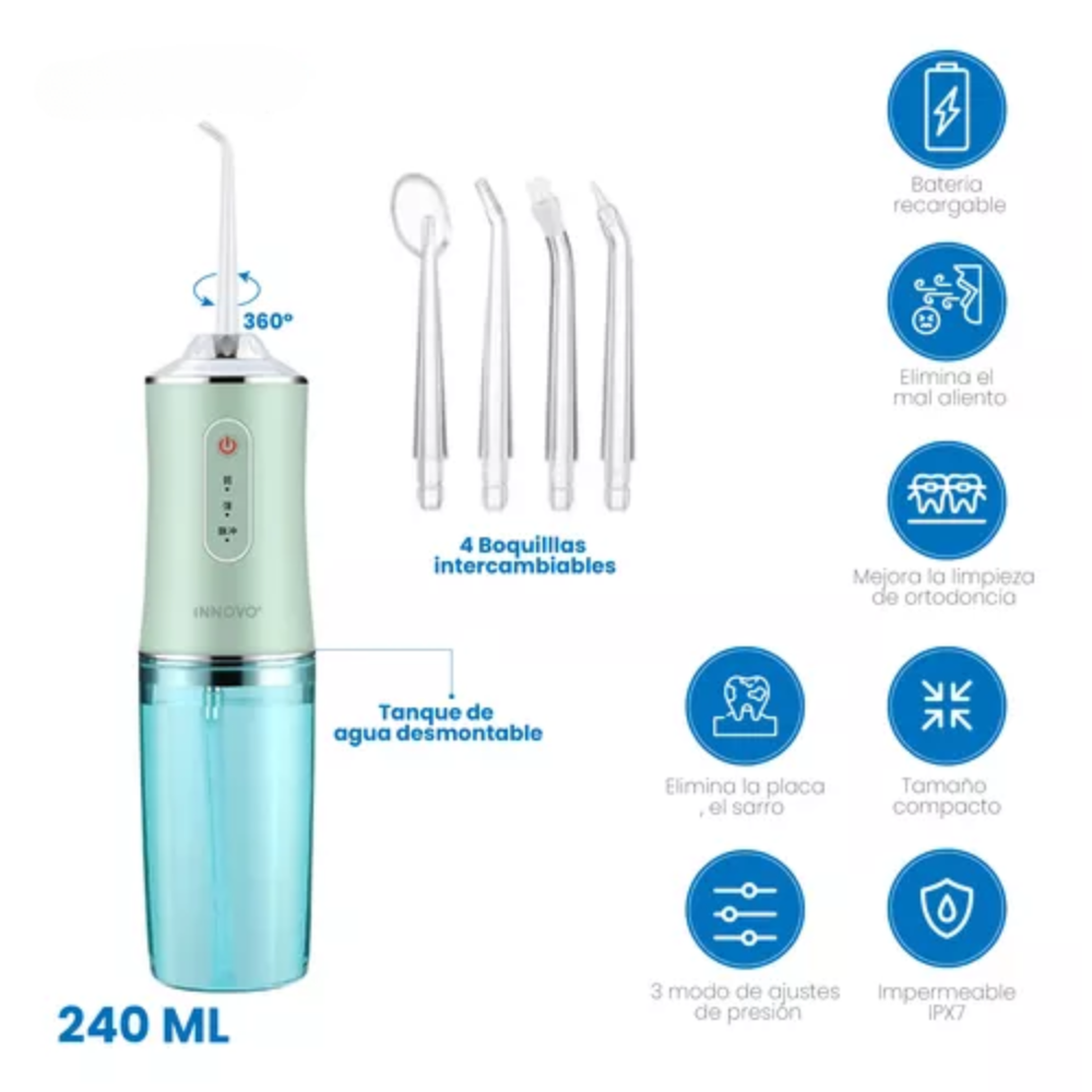 Irrigador Bucal Recargable — Limpieza Profunda Tipo Dental en Casa