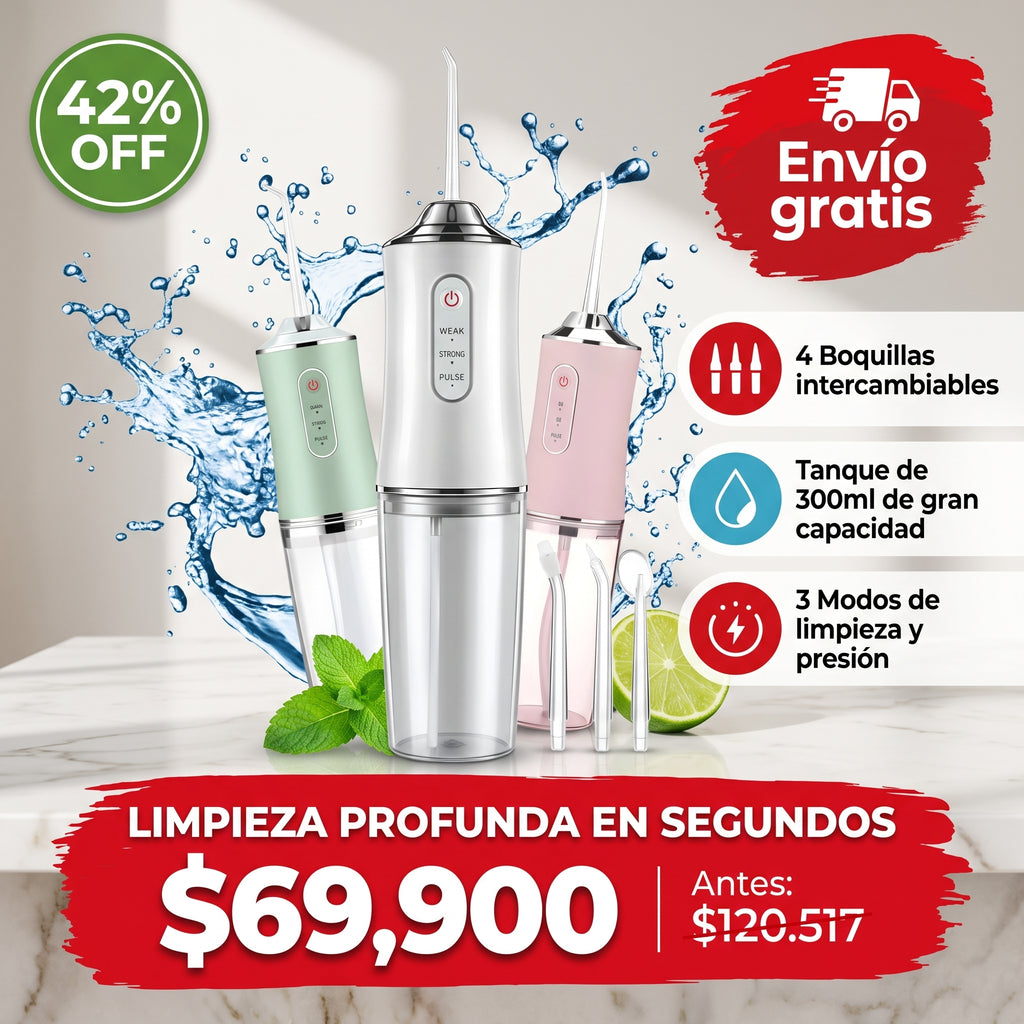 Irrigador Bucal Recargable — Limpieza Profunda Tipo Dental en Casa