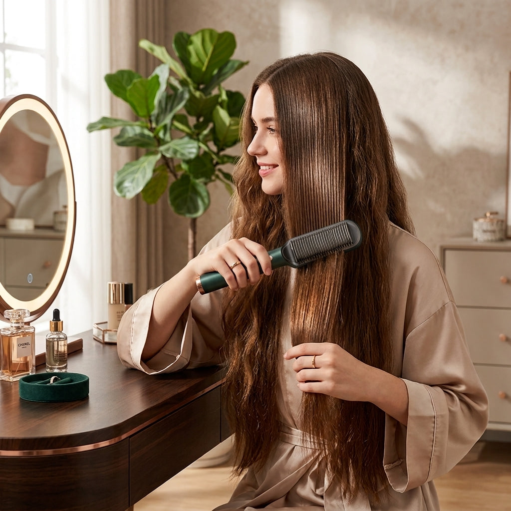 HomefyCol | Cepillo Alisador Iónico Profesional — Cabello Liso y Brillante en Minutos